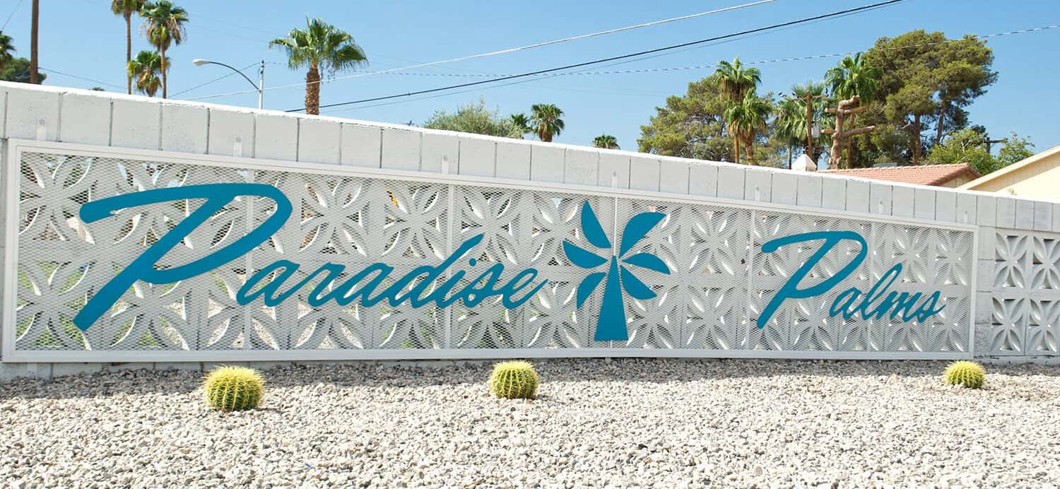 Paradise Palms sign